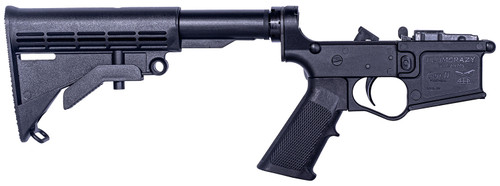 ET Arms Inc ETAGLOW201PCGENII Omega-15  Polymer Rec Black 6 Position Collapsible M4 Stock Black A2 Pistol Grip for AR-15