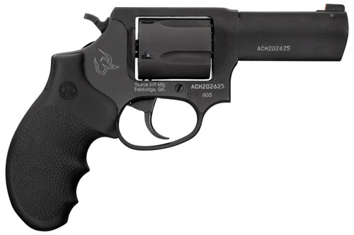 Taurus 260531NS 605  SA/DA 38 Speical +P or 357 Mag 5 Shot 3 Barrel Overall Matte Black Finish Stainless Steel Finger Grooved Black Hogue Rubber Grip Night Front Sight