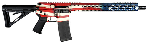 Black Rain Ordnance BROPATAMERICA Spec15 Patriot 5.56x45mm NATO 30+1 16 American Flag 15 Slim M-LOK Magpul Grip/Carbine Stock