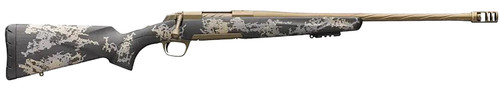 Browning 035582294 X-Bolt Mountain Pro Burnt Bronze SPR 6.5 PRC 3+1 20 Fluted Burnt Bronze Cerakote Barrel/Rec Carbon Fiber Stock With Accent Graphics Recoil Hawg Muzzle Brake