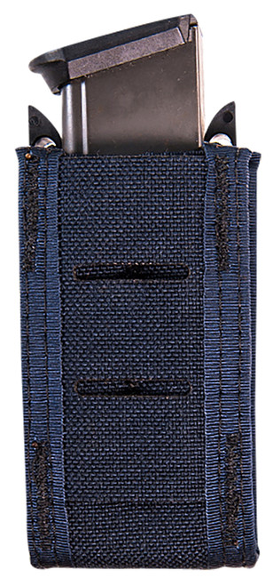 High Speed Gear 41PT00LE TACO Duty Single Pistol Mag LE Blue Nylon with MOLLE Exterior Fits MOLLE & 2 Belt