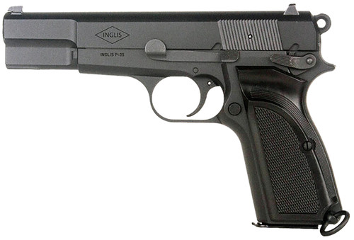 Inglis 12000000 L9A1 9mm Luger 15+1 4.70" Black Steel Barrel Black Chrome Steel Slide & Frame