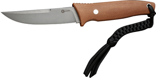 CIVIVI KNIFE TAMASHII 4.07 BROWN CANVAS/GRAY POLISHED D2