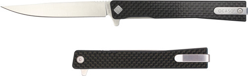 OCASO KNIVES SOLSTICE 3.5FLDR CARBON FIBER/SATIN STRAIGHT