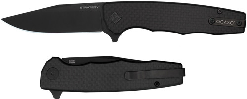 OCASO KNIVES STRATEGY 3.5 FLD CARBON FIBER/G-10 BLACK D2