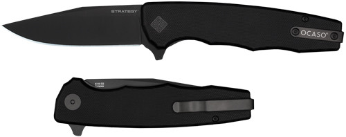 OCASO KNIVES STRATEGY 3.5 FLD BLACK G-10/BLACK PVD D2