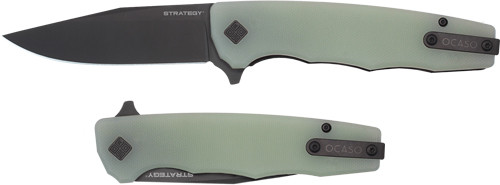 OCASO KNIVES STRATEGY 3.5 FLD JADE G-10/BLACK PVD D2