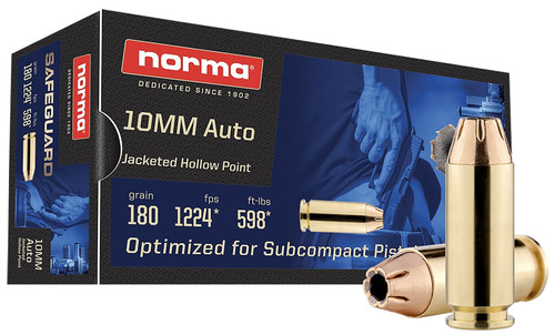 Norma (Ruag) 10mm Ammunition 801109265 180 gr Jacketed Hollow Point 50 Rounds