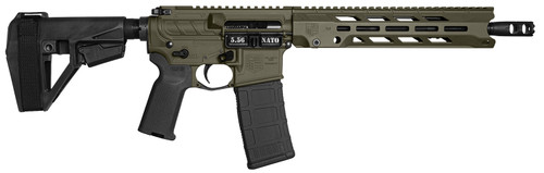Diamondback DB1984K101 DB15 Obsidian 5.56 NATO 30+1 11.50" Black Nitride Threaded Barrel 11" M-LOK Handguard OD Green Cerakote Aluminum Picatinny Rail Receiver Black Synthetic Tactical SBA5 Brace & Magpul MOE K2 Grip