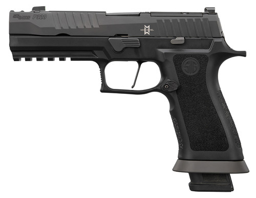  Sig Sauer 320XF9MAXM P320XF M.O.D. Full Size Frame 9mm Luger 21+1 3.90" Black Steel Barrel, Matte Black DLC Optic Cut/Ported/Serrated SS Slide & Frame w/Beavertail & Picatinny Rail, Black XSeries Grip & Hogue Michael Edition Wraptor Grip