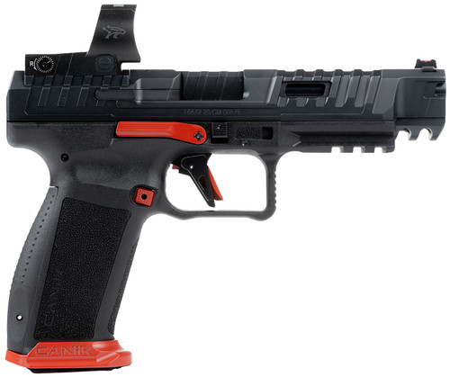 Canik HG6610RV-N SFx Rival Full Size Frame 9mm Luger 18+1 5" Black Steel Barrel Black Steel Optic Ready/Ported/Serrated Slide Black With Red Accents Polymer Frame With Picatinny Rail Interchangeable Backstrap Grip