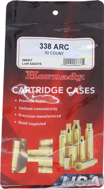 HORNADY UNPRIMED CASES 338 ARC 50 PACK 5PK/CS