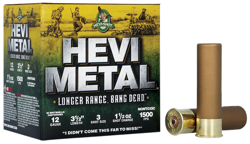 Hevi-Metal 12 Gauge Ammo 1-1/2 oz #3 Steel Shot Ammunition - 25 Rounds
