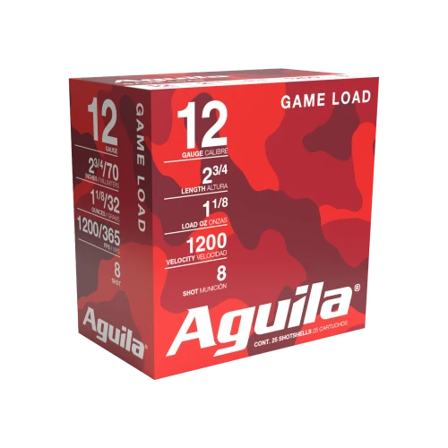 Aguila 12 Gauge Ammo 1-1/8 oz #8 Lead Ammunition - 25 Rounds