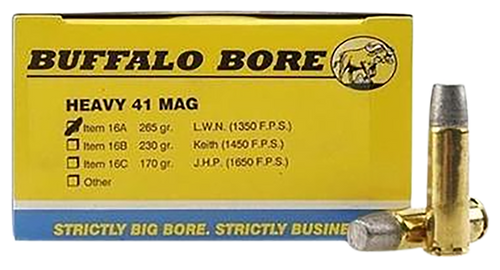 Buffalo Bore 41 Remington Magnum Ammo 265gr Hard Cast Lead Ammunition - 20 Rounds