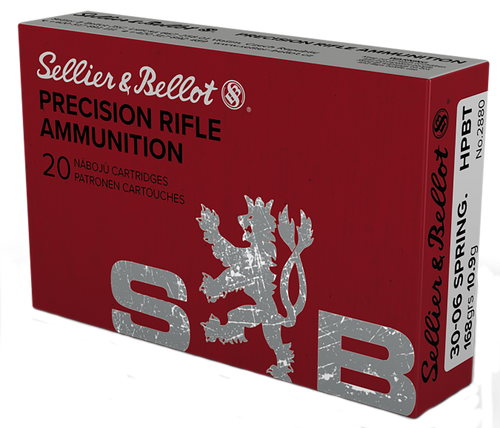 Sellier & Bellot 30-06 Ammo 168gr Hollow Point Boat Tail Ammunition - 20 Rounds