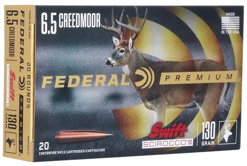 Federal 6.5 Creedmoor Ammo 130gr Swift Scirocco II Ammunition - 20 Rounds