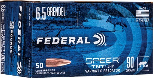 Federal 6.5 Grendel Ammo 90gr Speer TNT JHP Ammunition - 50 Rounds