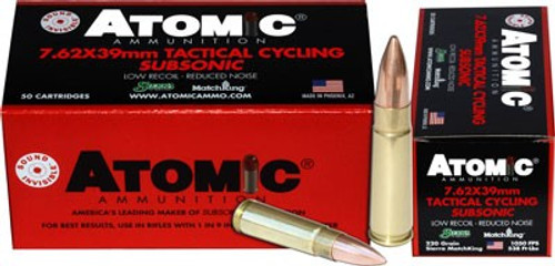 Atomic 7.62x39 Ammo 220gr Jacketed Hollow Point Ammunition - 50 Rounds