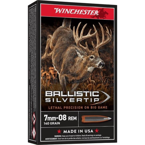Winchester Ballistic Silvertip 7mm-08 Remington 140gr Rapid Controlled Expansion Polymer Tip Ammo - 20 Rounds