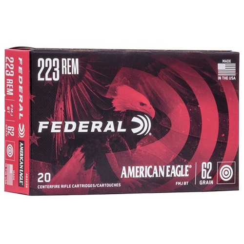 Federal .223 Rem Ammo 62gr FMJBT Ammunition - 20 Rounds