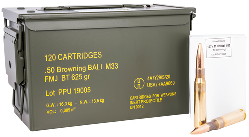 PPU 50 BMG Ammo 625gr FMJ Ammunition - 120 Rounds