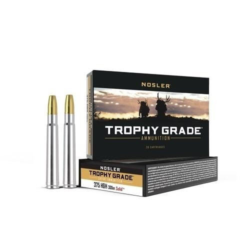 Nosler .375 H&H Magnum Ammo 300gr Solid Ammunition - 20 Rounds