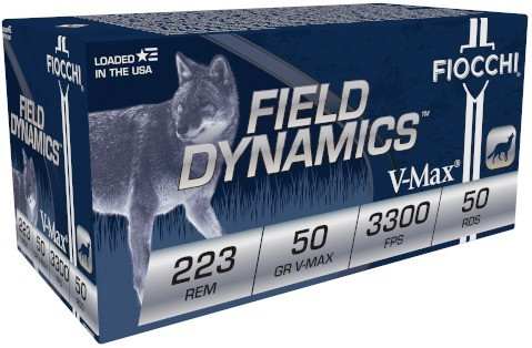 Fiocchi .223 Rem Ammo 50gr V-Max Ammunition - 50 Rounds