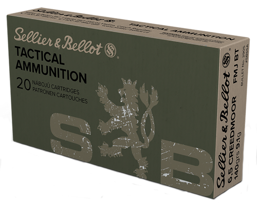 Sellier & Bellot 6.5 Creedmoor Ammo 140gr FMJ Ammunition - 20 Rounds