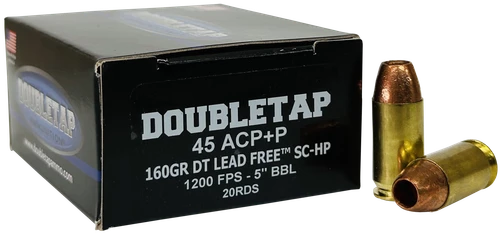 DoubleTap .45 ACP Ammo 160gr JHP Ammunition - 20 Rounds