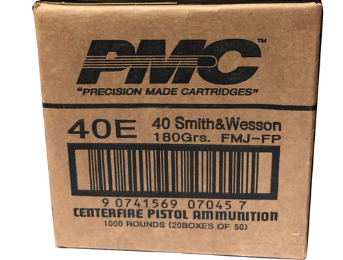 PMC .40 S&W Ammo 180gr FMJFN Ammunition - 1000 Rounds