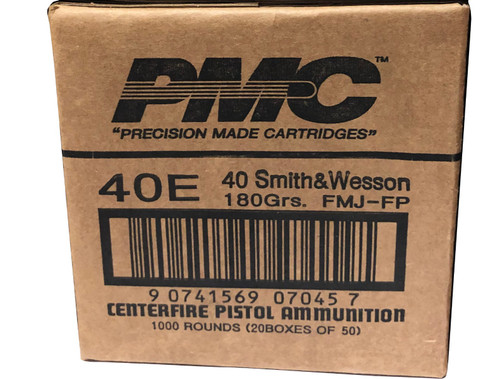 PMC 40 Cal Ammo 180gr FMJ Ammunition - 50 Rounds
