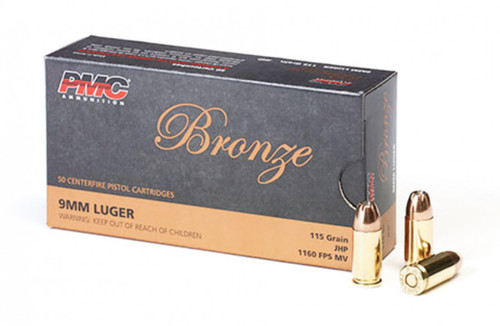 PMC 9mm Ammo 115gr JHP Ammunition - 50 Rounds