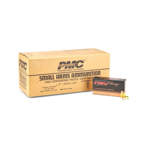 PMC Bronze .380 ACP Handgun Ammo - 90 Grain | FMJ | 1 Case (20 Boxes)