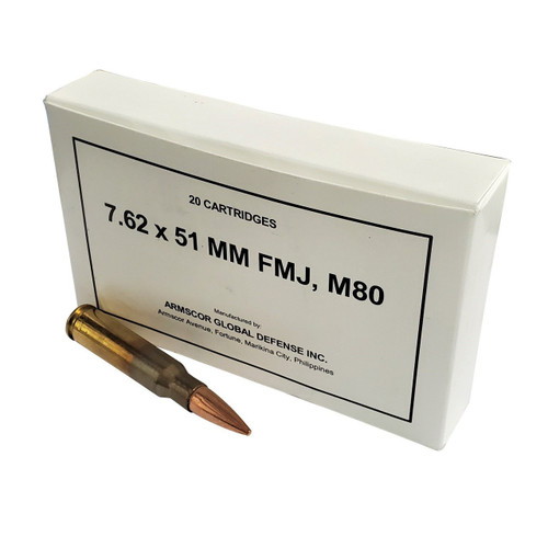 Armscor 7.62 NATO Ammo 147gr FMJ Ammunition - 20 Rounds