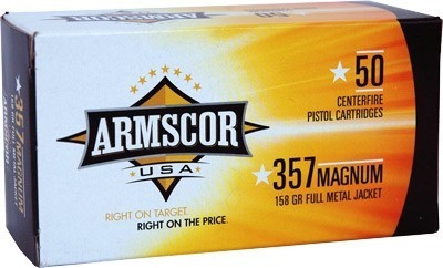 Armscor .357 Magnum Ammo 158gr FMJ Ammunition - 50 Rounds