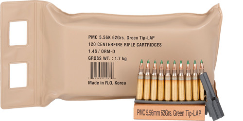 PMC 556 Ammo 62gr Full Metal Jacketed Ammunition - 120 Rounds