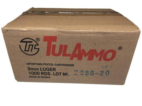 Tula Ammo 9mm Ammo 115gr FMJ Ammunition - 1000 Rounds