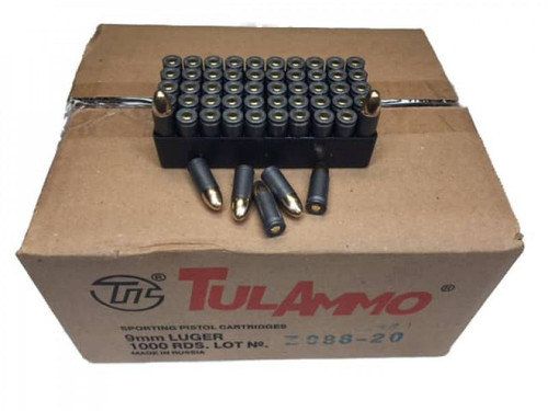 Tula Ammo 9mm Ammo 115gr FMJ Ammunition - 1000 Rounds