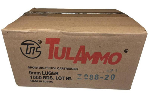 TulAmmo 9mm Ammo 115gr FMJ Ammunition - 50 Rounds