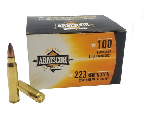 Armscor .223 Remington Ammo 62gr FMJ Ammunition - 100 Rounds