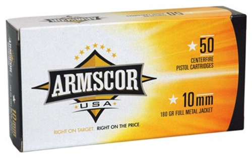 ARMSCOR 10mm Ammo 180gr Full Metal Jacketed Ammunition - 50 Rounds