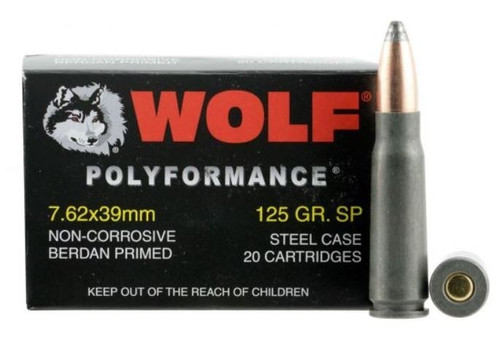Wolf 7.62x39mm Ammo 125gr JSP Ammunition - 20 Rounds