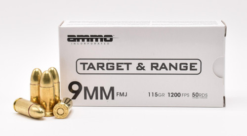 Ammo Inc 9mm Luger Ammo 115gr FMJ Ammunition - 1000 Rounds