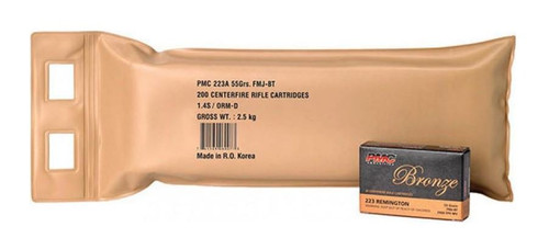PMC .223 Rem Ammo 55gr FMJ-BT Ammunition - 200 Rounds