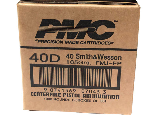 PMC 40 S&W Ammo 165gr FMJ Ammunition - 1000 Rounds