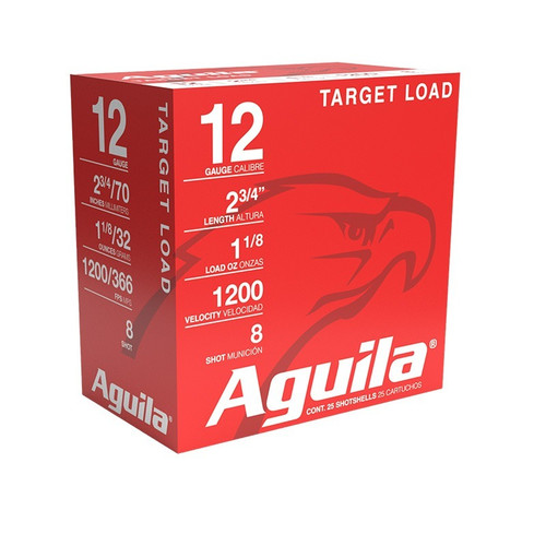 Aguila 12 Gauge Ammo 1-1/8 oz #8 Lead Shot Birdshot Ammunition - 250 Rounds
