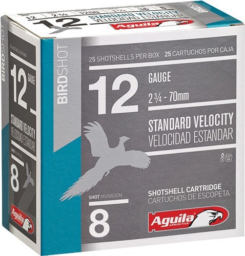 Aguila 12 Gauge Ammo 1-1/8 oz #8 Ammunition - 250 Rounds