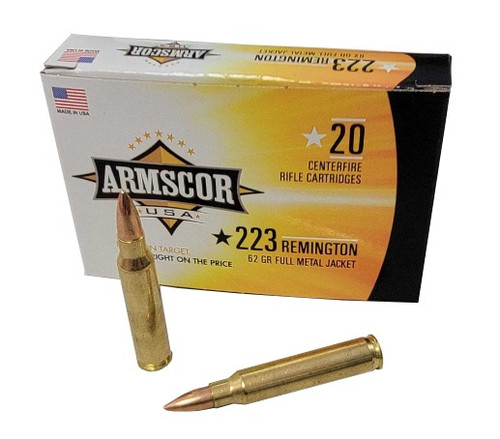 Armscor .223 Remington Ammo 62gr FMJ Ammunition - 20 Rounds