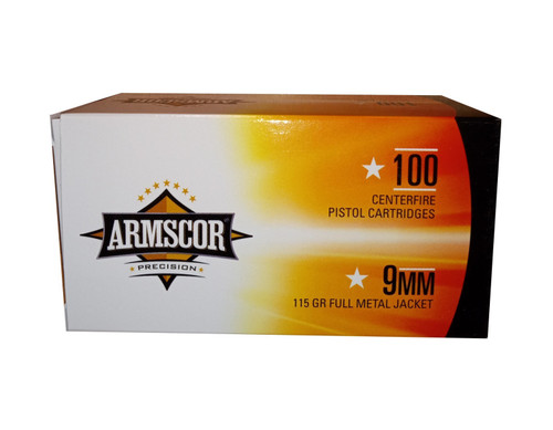 Armscor 9mm Ammo 115gr FMJ Ammunition - 100 Rounds